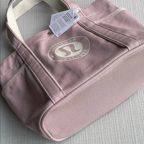 Lululemon Daily Multi-Pocket Mini Canvas Tote Bag 6.5L - mink berry light ivory - Picture 13 of 15